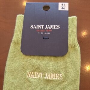 Saint James Green Embroidered Socks